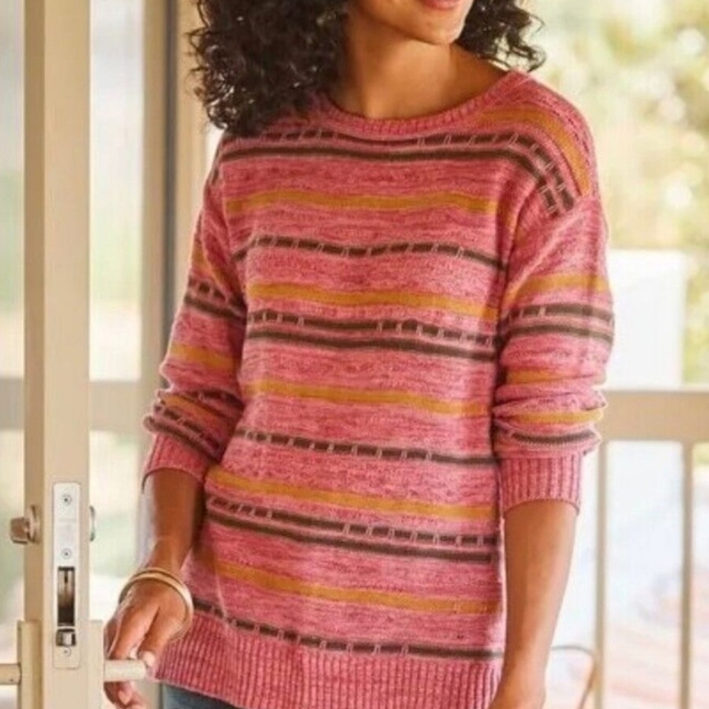Soft Surroundings Multicolor Striped Sweater PS
